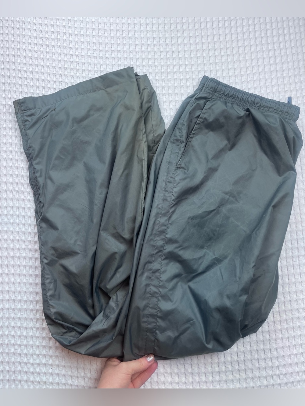 Vintage Nike XXL Gray Nylon Track Pants Y2K Windbreaker Joggers